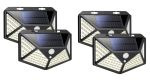 4PCS Solar Powered 114 LED Wall Light With Motion SENSOR-Q-L433