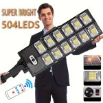 1PC Solar Outdoor Street Lights 1000W Solar Parking Lot Lights 7000KLED Solar Lights From Dusk To Dawn Motion Sensor Commercial