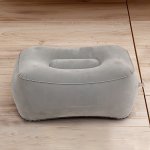 Inflatable Foot Rest Pillow 1-PACK Gray Pvc Flocked Portable Footrest Cushion For Travel Car Office Napping Train - Relaxation F