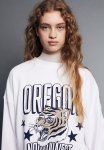 Oversized Motif-detail Sweatshirt - White oregon