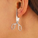 Creative Scissors Design Stud Earrings Alloy Jewelry Vintage Punk Style Personality Female Ear Ornaments