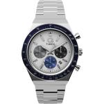 TIMEX Q Chronograph Stainless Steel Bracelet Watch Retro Racing