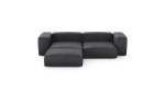 Three Module Chaise Sofa - Leather - Dark Grey - 272CM X 220CM