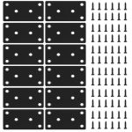 12 Pcs 3.15" X 1.57" Stainless Straight Flat Brackets Black Flat Metal Brace Bracket Support Flat Metal Brace For Wood Furnitu