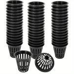 50PCS Heavy Duty 5.08CM Net Pots For Hydroponics - Reusable Uv Resistant Mesh Cups With Slotted Design For Tower Gardens Cloning