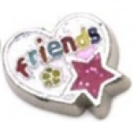 FLC104 - Friends Red & White Floating Charm For Floating Locket Necklace