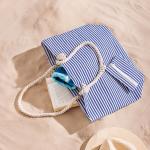Seaside Stripes Beach Bag Blue