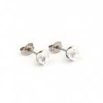 Sensitive Sterling Silver Crystal Heart 6MM