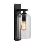 Giana Black Metal And Glass Outdoor Wall Light