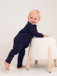 Navy Interlock Cotton Onesie