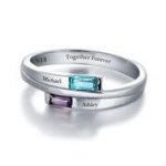 CRI101782 - 925 Sterling Silver Personalized Ring Names & Birthstones