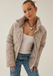 Quinn Quilted Longline Puffer Jacket - Silver Grey