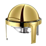Condere Golden Round Chafing Dish CDH-32 6.5L Buffet Server With Elegant Gold Finish